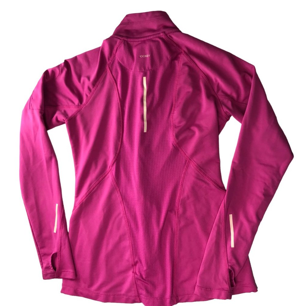 JOCKEY Full Zip Athletic Jacket Mock Neck Size Women's M. Long Sleeve, Pockets